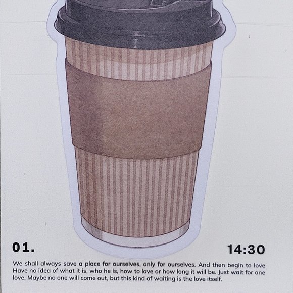 Cafe Latte coffee cup sticky note memo pad - Picture 2 of 2